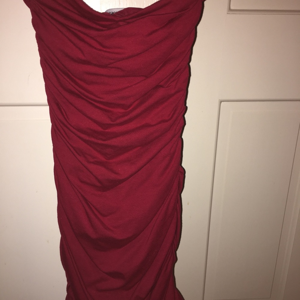 Express red strapless dress XS